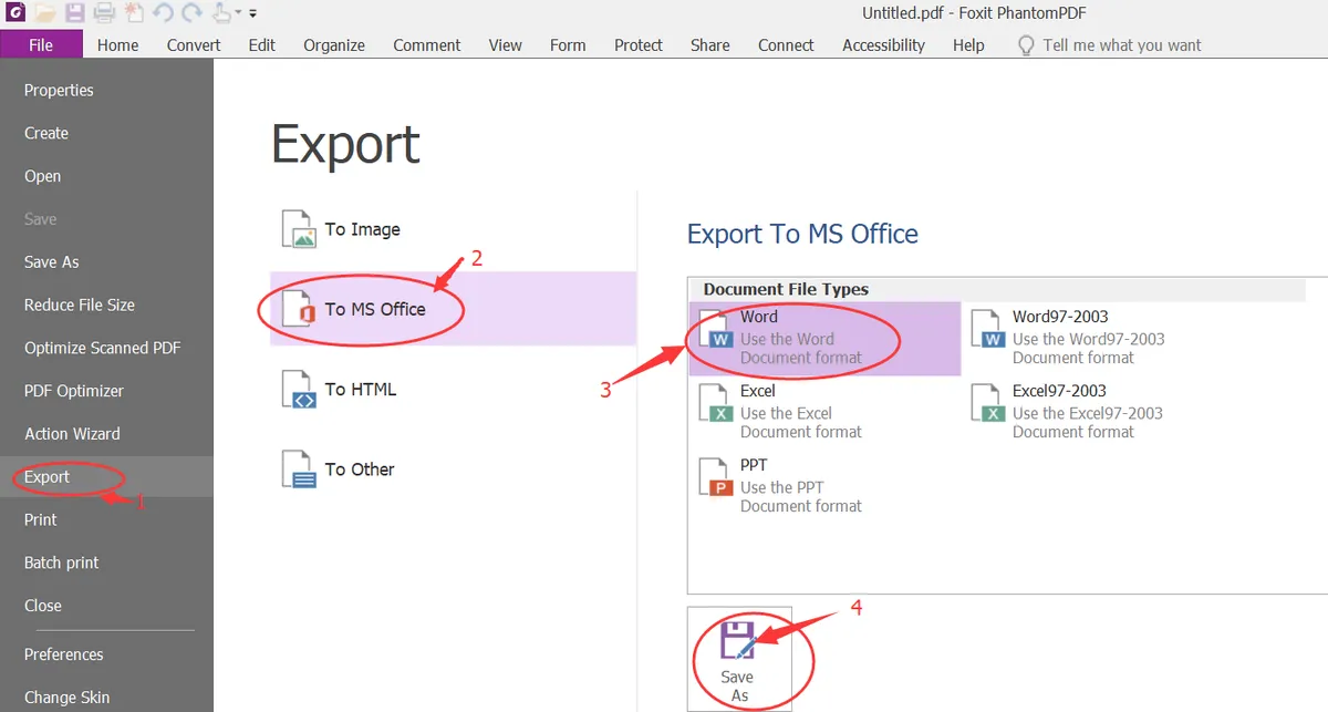 Convert Foxit PDF To Word FormToExcel